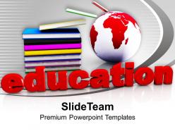 Stack of books with globe education concept powerpoint templates ppt themes and graphics 0113