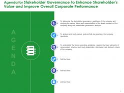 Stakeholder governance to enhance shareholders value and improve overall corporate performance complete deck