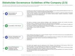 Stakeholder governance to enhance shareholders value and improve overall corporate performance complete deck