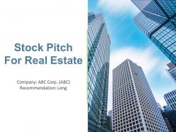 Stock pitch for real estate powerpoint presentation ppt slide template