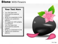 Stones with flowers powerpoint presentation slides