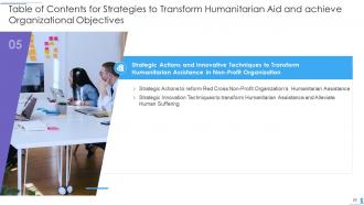 Strategies to transform humanitarian aid and achieve organizational objectives complete deck