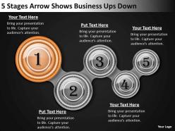 Strategy consulting business 5 stages arrow shows ups down powerpoint templates backgrounds for slides