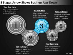 Strategy consulting business 5 stages arrow shows ups down powerpoint templates backgrounds for slides