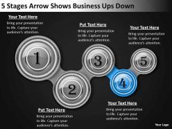 Strategy consulting business 5 stages arrow shows ups down powerpoint templates backgrounds for slides