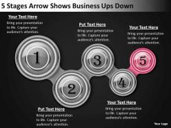 Strategy consulting business 5 stages arrow shows ups down powerpoint templates backgrounds for slides