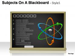 Subjects on a blackboard style 1 powerpoint presentation slides