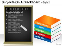 Subjects on a blackboard style 2 powerpoint presentation slides