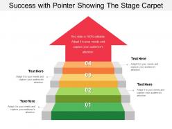 Success with pointer showing the stage carpet