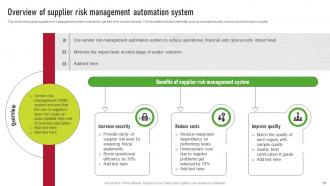 Supplier Risk Management Plan To Improve Operational Efficiency Complete Deck Engaging Informative