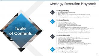 Table Of Contents Strategy Execution Playbook Ppt Guidelines