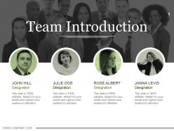 Team introduction powerpoint topics ppt example file