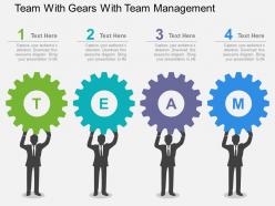 Team with gears with team management flat powerpoint design