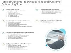 Techniques to reduce customer onboarding time powerpoint presentation slides