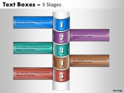 Text boxes 5 stages diagram