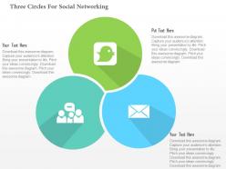 Three circles for social networking flat powerpoint design