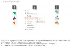 Three different countries for global business information powerpoint slides