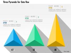 Three pyramids for data flow flat powerpoint design