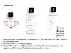 Three speech tags and icons for global business ppt presentation slides