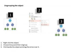 Three staged organizational chart with designation flat powerpoint design