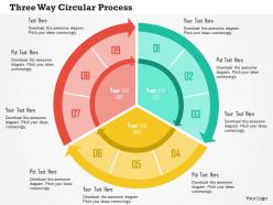 Three way circular process flat powerpoint design