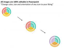 Three way circular process flat powerpoint design