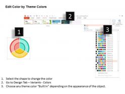 Three way circular process flat powerpoint design