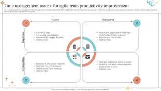 Time Management Matrix For Agile Team Productivity Improvement