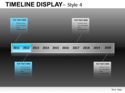 Timeline display 4 powerpoint presentation slides db