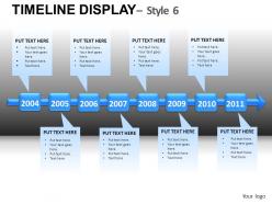 Timeline display 6 powerpoint presentation slides db