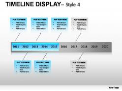 Timeline display style 4 powerpoint presentation slides