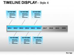 Timeline display style 4 powerpoint presentation slides