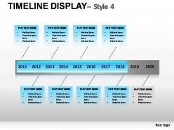 Timeline display style 4 powerpoint presentation slides