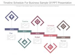 Timeline schedule for business sample of ppt presentation