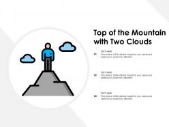 Top of the mountain with two clouds