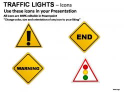 Traffic lights icons powerpoint presentation slides