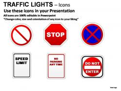 Traffic lights icons powerpoint presentation slides