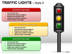 Traffic lights style 3 powerpoint presentation slides