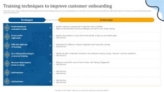 Training Techniques To Improve Customer Onboarding Enhancing Customer Support