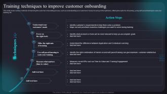 Training Techniques To Improve Customer Onboarding Improving Customer Assistance