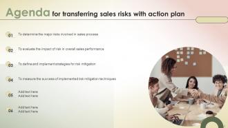 Transferring Sales Risks With Action Plan Powerpoint Presentation Slides