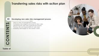 Transferring Sales Risks With Action Plan Powerpoint Presentation Slides