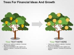 Trees for financial ideas and growth flat powerpoint design