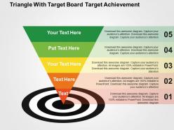 Triangle with target board target achievement flat powerpoint design