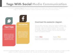 Two tags with social media communication flat powerpoint design