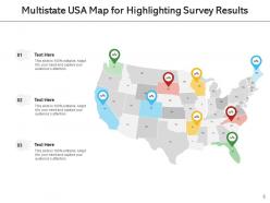 Usa map digitally created state division locations percentages