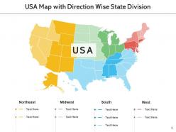 Usa map digitally created state division locations percentages