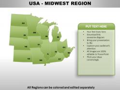 Usa midwest region country powerpoint maps