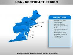 Usa northeast region country powerpoint maps