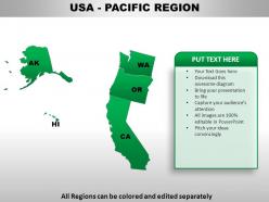 Usa pacific region country powerpoint maps